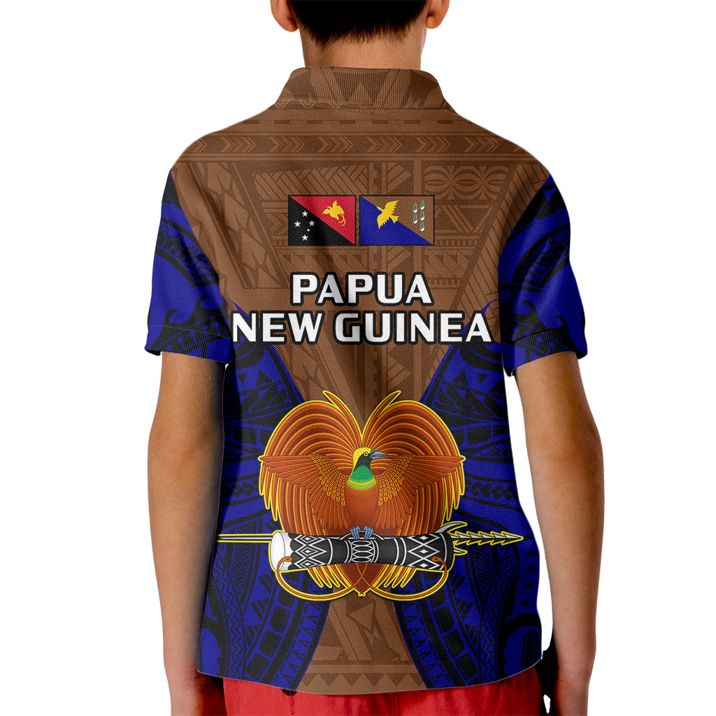 Papua New Guinea Kid Polo Shirt Manus Province Mix Coat Of Arms Polynesian Art LT14 - Polynesian Pride