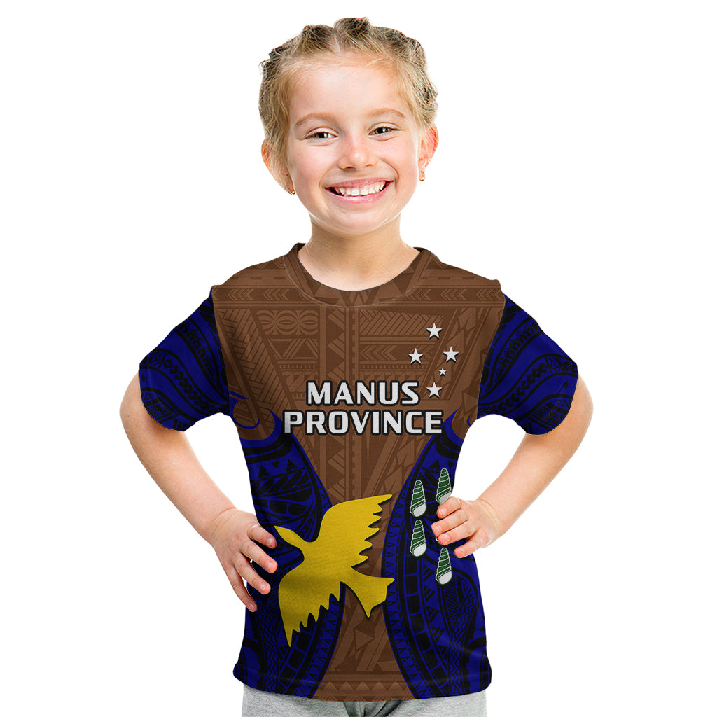 (Custom Personalised) Papua New Guinea Kid T Shirt Manus Province Mix Coat Of Arms Polynesian Art LT14 - Polynesian Pride