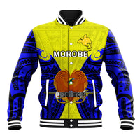 Papua New Guinea Baseball Jacket Morobe Province Mix Coat Of Arms Polynesian Art LT14 Unisex Yellow - Polynesian Pride
