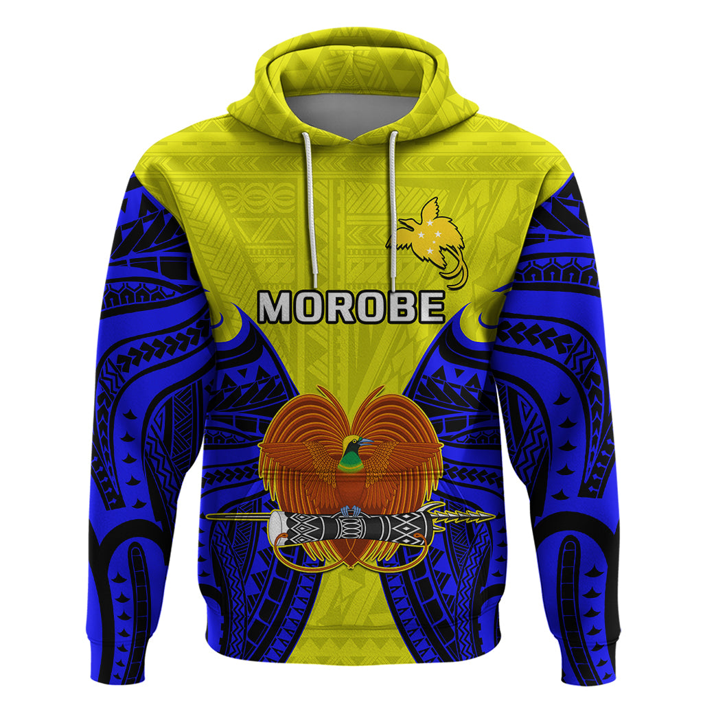 Custom Papua New Guinea Hoodie Morobe Province Mix Coat of Arms Polynesian Art LT14 - Polynesian Pride