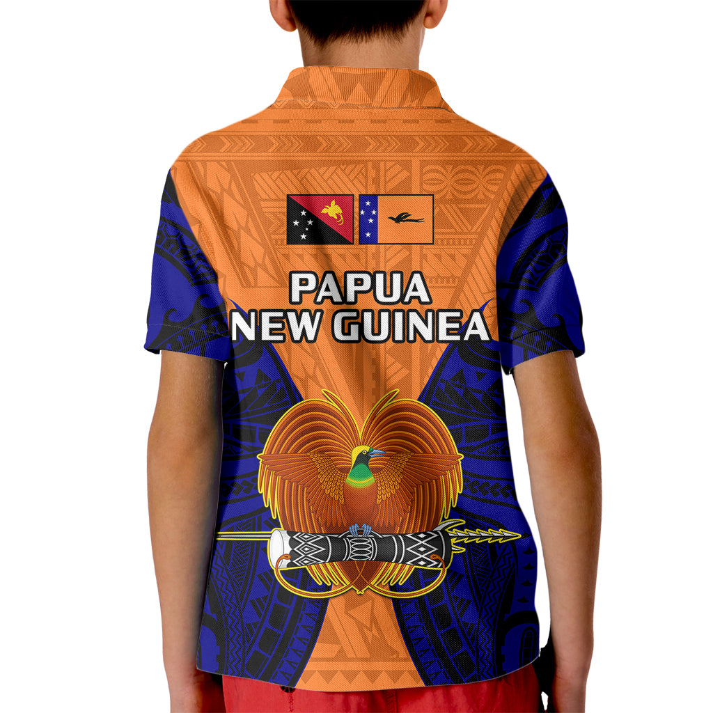 Papua New Guinea Kid Polo Shirt New Ireland Province Mix Coat Of Arms Polynesian Art LT14 - Polynesian Pride