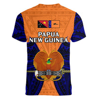 Papua New Guinea Women V Neck T Shirt New Ireland Province Mix Coat Of Arms Polynesian Art LT14 - Polynesian Pride