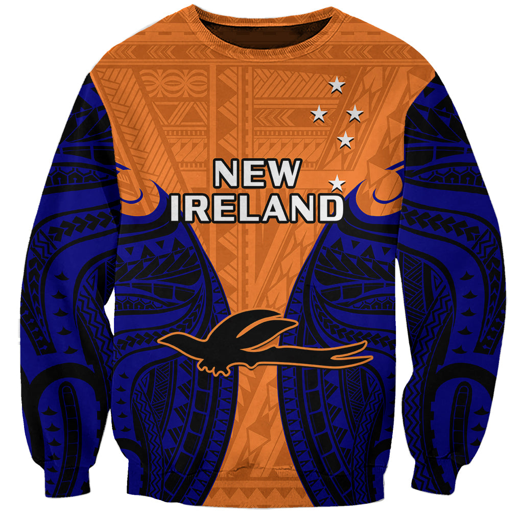 (Custom Personalised) Papua New Guinea Sweatshirt New Ireland Province Mix Coat Of Arms Polynesian Art LT14 Unisex Orange - Polynesian Pride