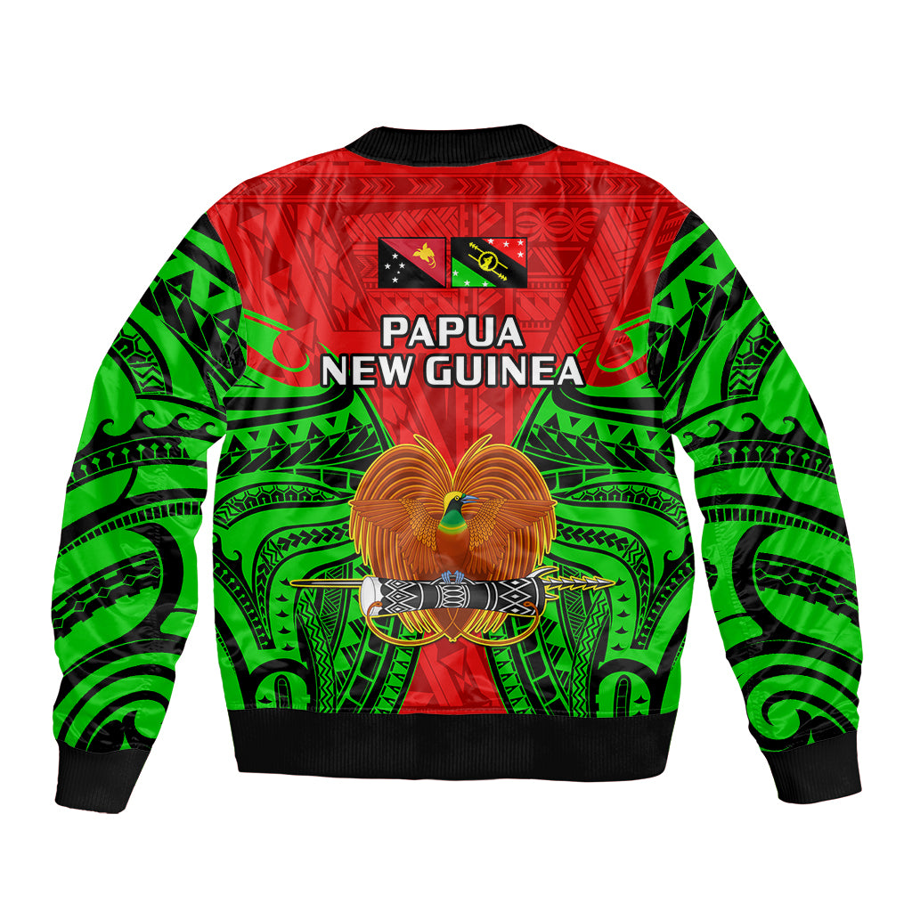 Papua New Guinea Bomber Jacket Southern Highlands Province Mix Coat Of Arms Polynesian Art LT14 - Polynesian Pride