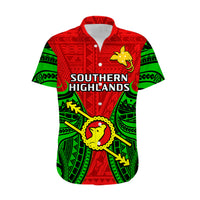 Papua New Guinea Hawaiian Shirt Southern Highlands Province Mix Coat Of Arms Polynesian Art LT14 - Polynesian Pride