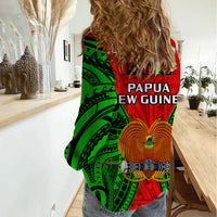 Papua New Guinea Women Casual Shirt Southern Highlands Province Mix Coat Of Arms Polynesian Art LT14 - Polynesian Pride