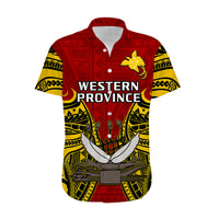 Papua New Guinea Hawaiian Shirt Western Province Mix Coat Of Arms Polynesian Art LT14 - Polynesian Pride