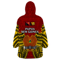 Papua New Guinea Wearable Blanket Hoodie Western Province Mix Coat Of Arms Polynesian Art LT14 - Polynesian Pride