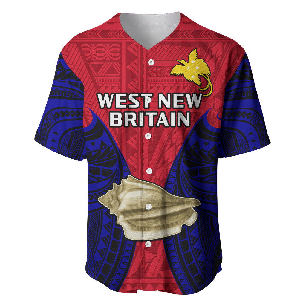 Papua New Guinea Baseball Jersey West New Britain Province Mix Coat Of Arms Polynesian Art LT14 - Polynesian Pride