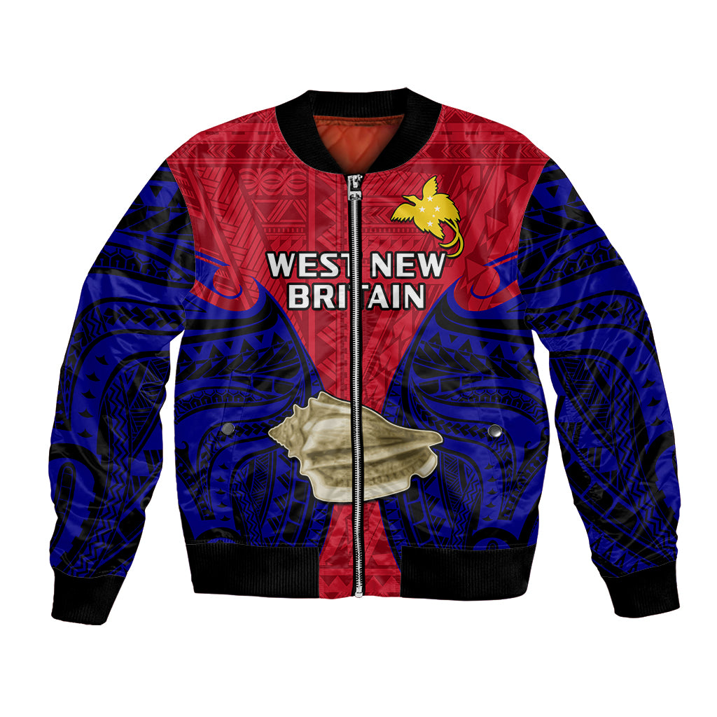 Papua New Guinea Bomber Jacket West New Britain Province Mix Coat Of Arms Polynesian Art LT14 Unisex Red - Polynesian Pride