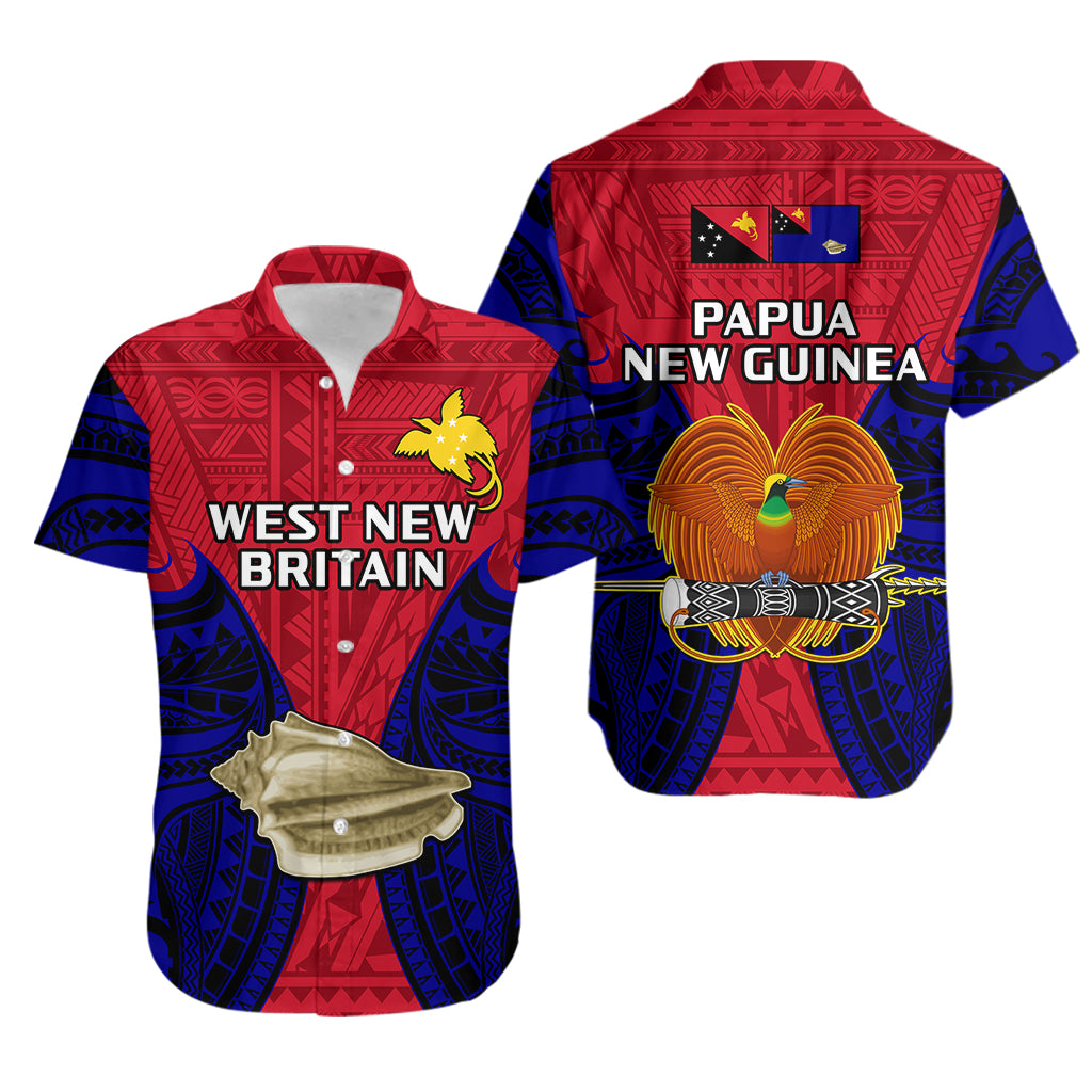 Papua New Guinea Hawaiian Shirt West New Britain Province Mix Coat Of Arms Polynesian Art LT14 Red - Polynesian Pride