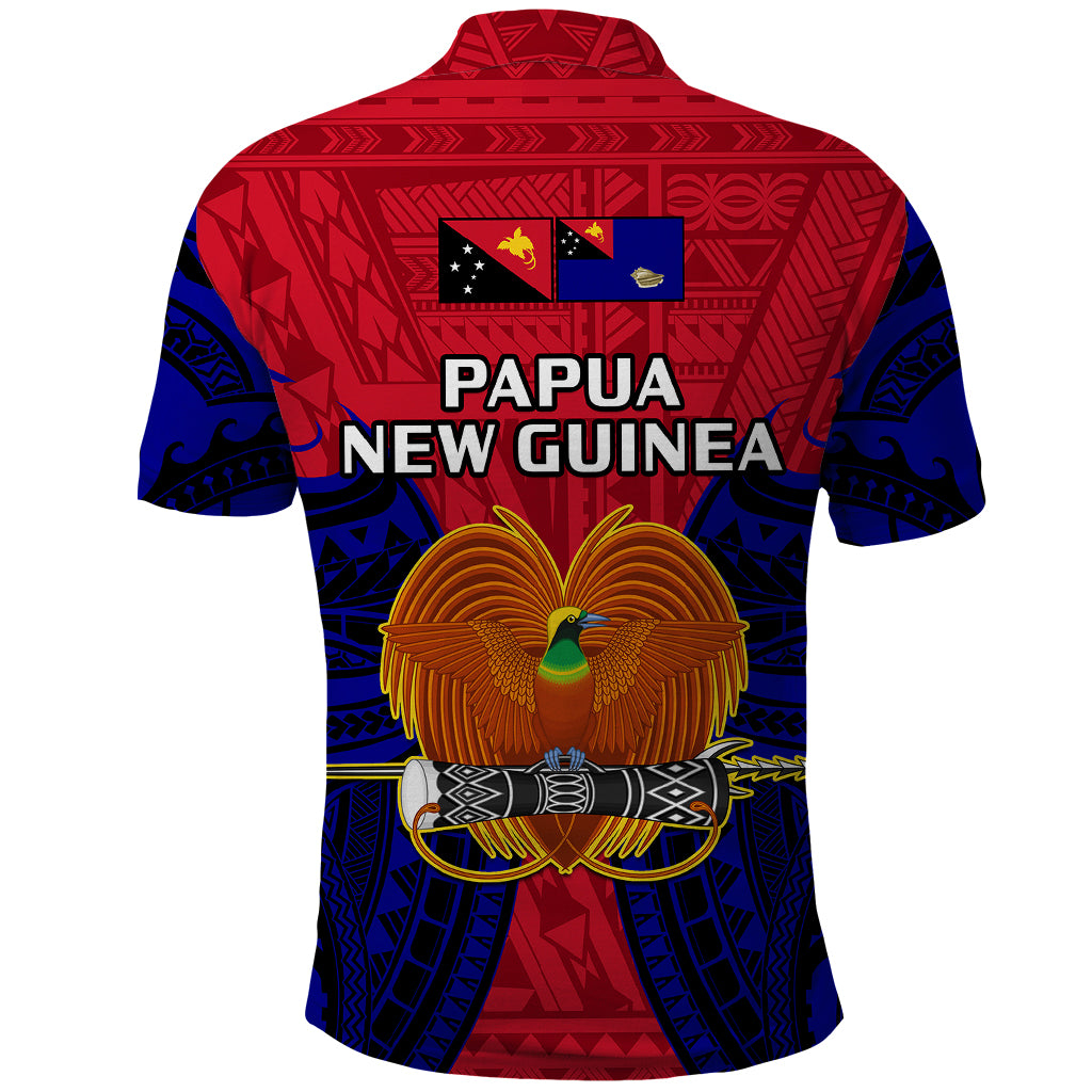Papua New Guinea Polo Shirt West New Britain Province Mix Coat Of Arms Polynesian Art LT14 - Polynesian Pride