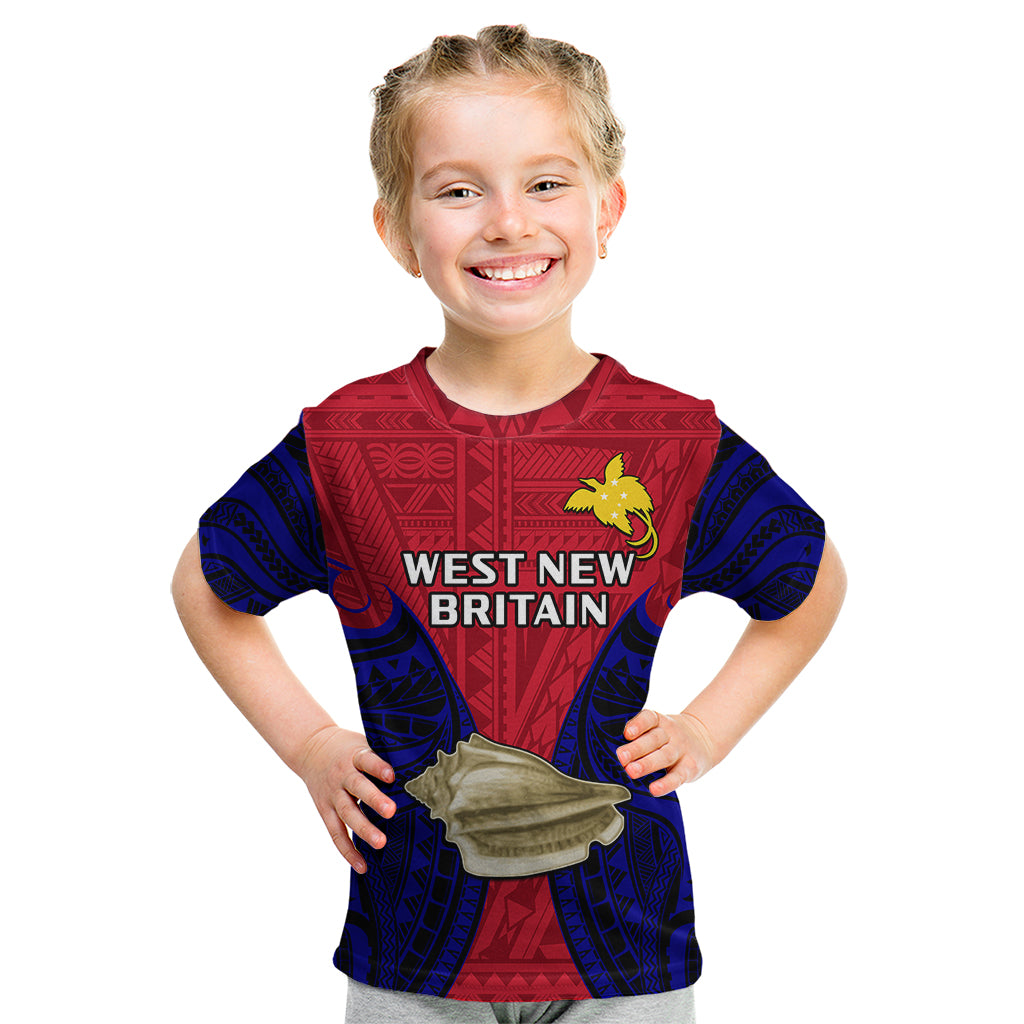 (Custom Personalised) Papua New Guinea Kid T Shirt West New Britain Province Mix Coat Of Arms Polynesian Art LT14 - Polynesian Pride