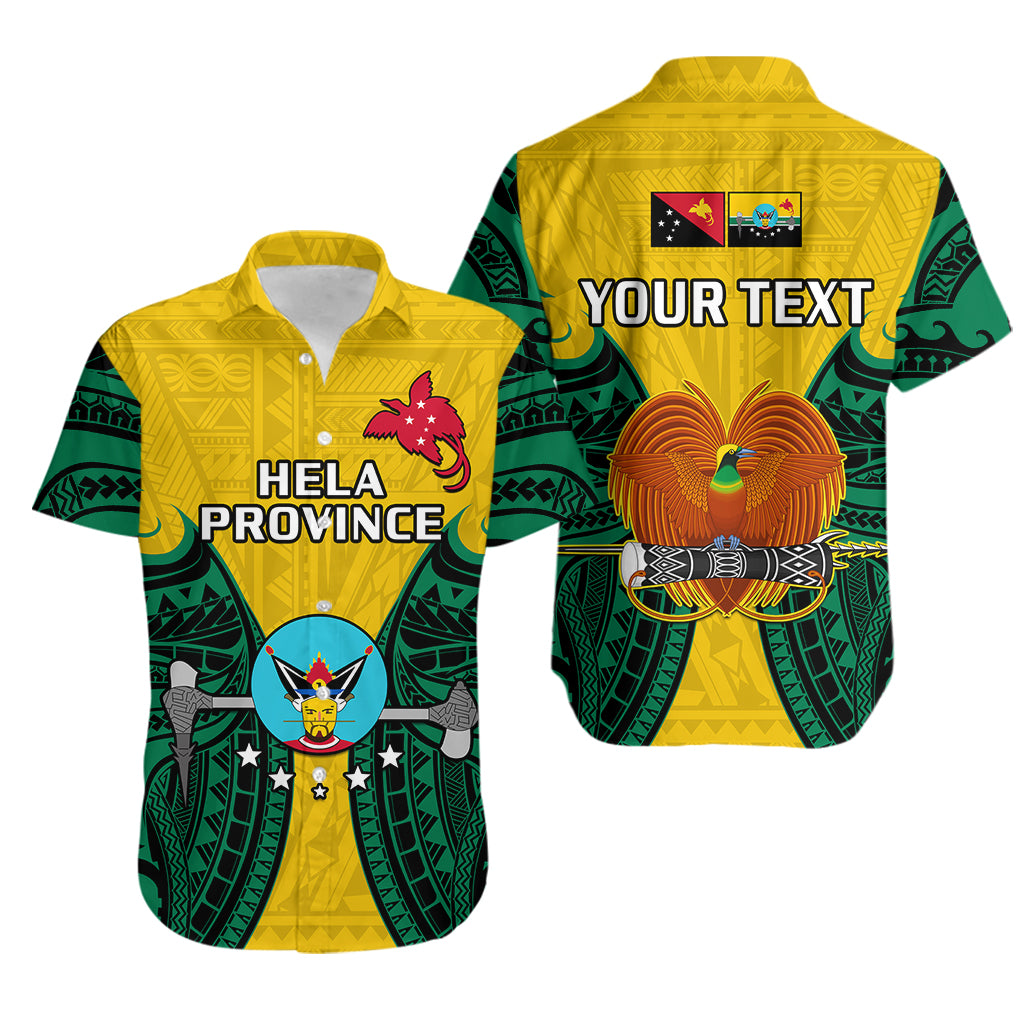 (Custom Personalised) Papua New Guinea Hawaiian Shirt Hela Province Mix Coat Of Arms Polynesian Art LT14 Yellow - Polynesian Pride