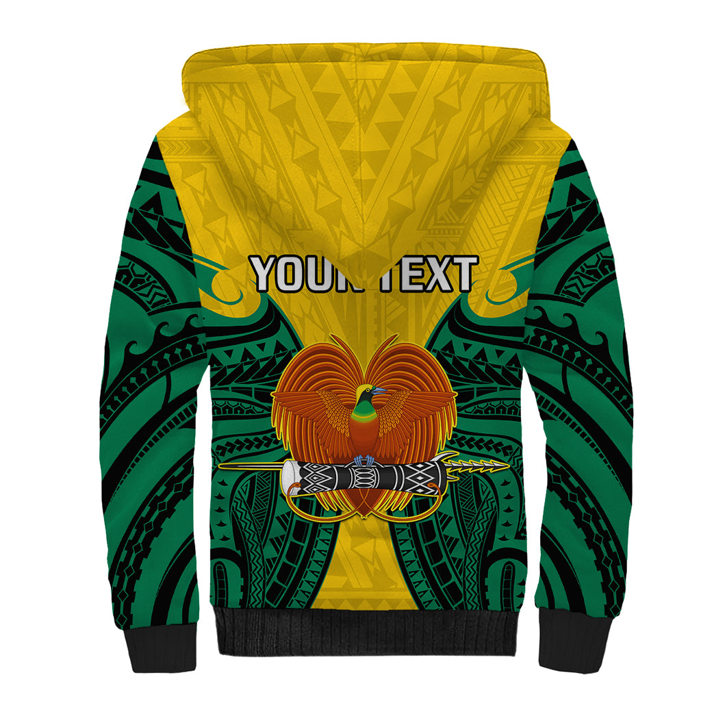 (Custom Personalised) Papua New Guinea Sherpa Hoodie Hela Province Mix Coat Of Arms Polynesian Art LT14 - Polynesian Pride