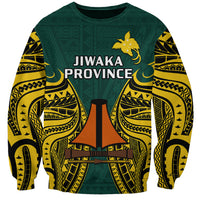 Papua New Guinea Sweatshirt Jiwaka Province Mix Coat Of Arms Polynesian Art LT14 Unisex Green - Polynesian Pride