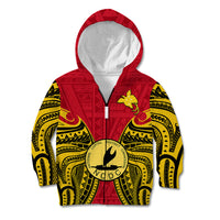 Papua New Guinea Kid Hoodie National Capital District Mix Coat Of Arms Polynesian Art LT14 - Polynesian Pride
