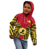 Papua New Guinea Kid Hoodie National Capital District Mix Coat Of Arms Polynesian Art LT14 - Polynesian Pride