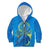 (Custom Personalised) Palau Kid Hoodie Hibiscus Turtle Mix Coat Of Arms Blue Version LT14 - Polynesian Pride