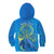 (Custom Personalised) Palau Kid Hoodie Hibiscus Turtle Mix Coat Of Arms Blue Version LT14 - Polynesian Pride