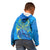 (Custom Personalised) Palau Kid Hoodie Hibiscus Turtle Mix Coat Of Arms Blue Version LT14 - Polynesian Pride