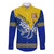 Tokelau Long Sleeve Button Shirt Tokelauan Tatau Plumeria Special Style LT14 Unisex Blue - Polynesian Pride