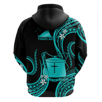 Tokelau Hoodie Tokelauan Tatau With Badge Light Turquoise LT14 - Polynesian Pride