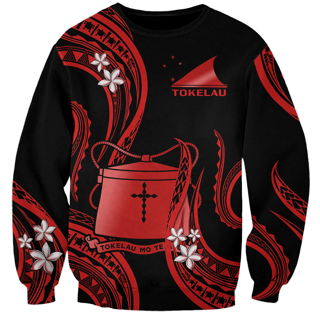 Tokelau Sweatshirt Tokelauan Tatau With Badge Red LT14 Unisex Red - Polynesian Pride
