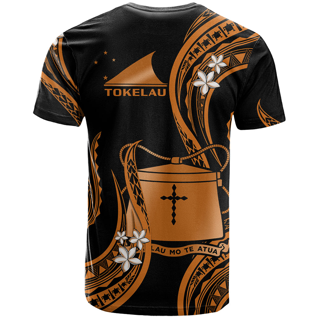 Tokelau T Shirt Tokelauan Tatau With Badge Gold LT14 - Polynesian Pride