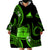 Tokelau Wearable Blanket Hoodie Tokelauan Tatau With Badge Green LT14 - Polynesian Pride