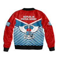 West Papua Sleeve Zip Bomber Jacket Coat Of Arms And Morning Star Flag LT14 - Polynesian Pride