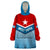 West Papua Wearable Blanket Hoodie Coat Of Arms And Morning Star Flag LT14 One Size Blue - Polynesian Pride