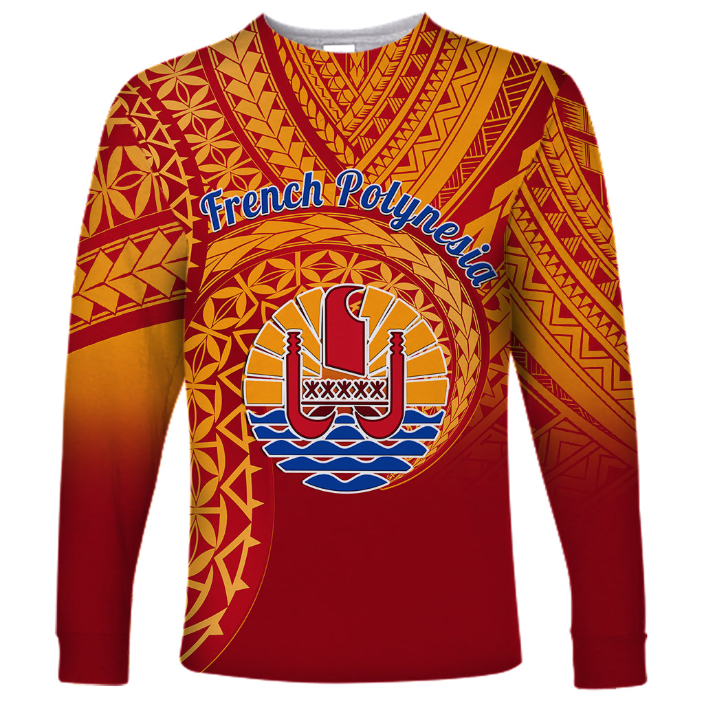 (Custom Personalised) French Polynesia Long Sleeve Shirt Happy Internal Autonomy Day LT14 Unisex Red - Polynesian Pride