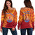 (Custom Personalised) French Polynesia Off Shoulder Sweater Happy Internal Autonomy Day LT14 Women Red - Polynesian Pride