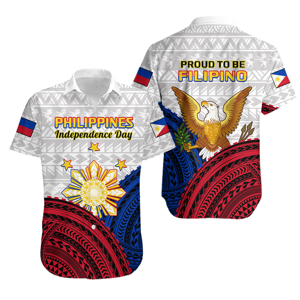 Philippines Independence Day Hawaiian Shirt Proud To Be Filipino Polynesian Pattern LT14 White - Polynesian Pride