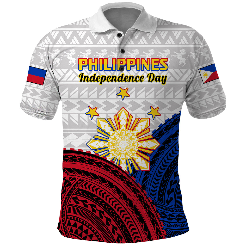 Philippines Independence Day Polo Shirt Proud To Be Filipino Polynesian Pattern LT14 White - Polynesian Pride