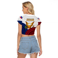 Philippines Independence Day Raglan Cropped T Shirt Proud To Be Filipino Polynesian Pattern LT14 - Polynesian Pride