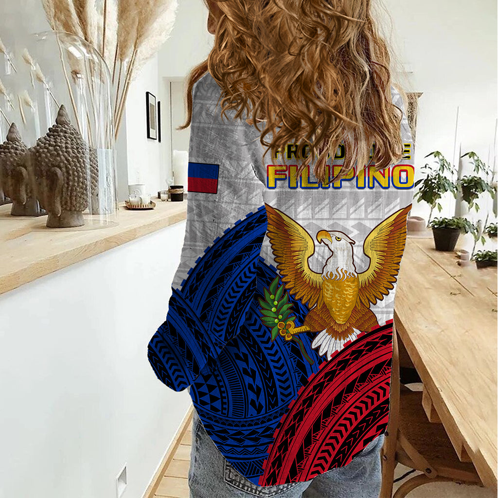 Philippines Independence Day Women Casual Shirt Proud To Be Filipino Polynesian Pattern LT14 - Polynesian Pride