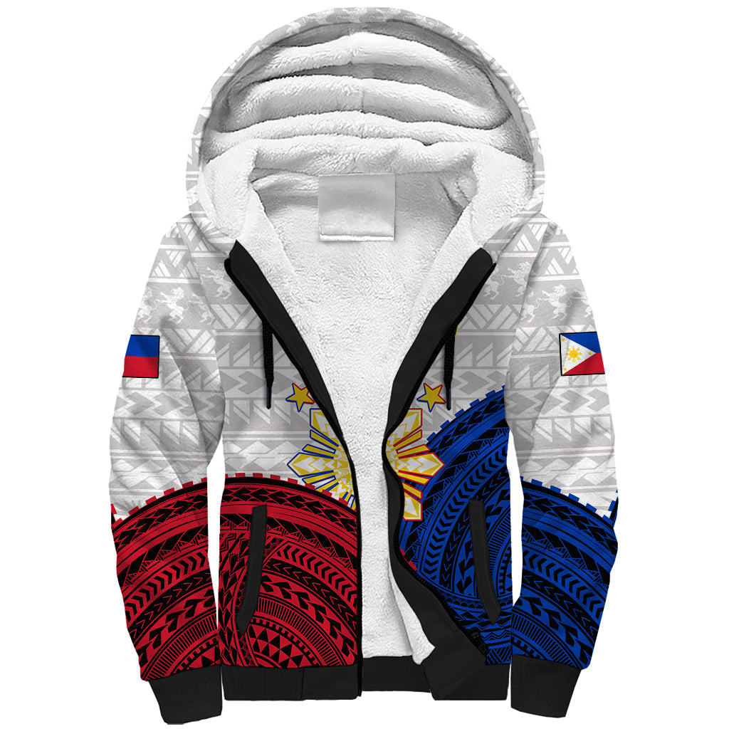 (Custom Personalised) Philippines Independence Day Sherpa Hoodie Proud To Be Filipino Polynesian Pattern LT14 Unisex White - Polynesian Pride