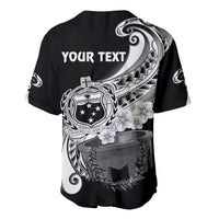 (Custom Personalised) Samoa Baseball Jersey Ula Fala Kava Bowl Plumeria Polynesian Black LT14 - Polynesian Pride