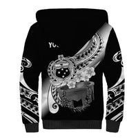 (Custom Personalised) Samoa Sherpa Hoodie Ula Fala Kava Bowl Plumeria Polynesian Black LT14 - Polynesian Pride