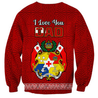 Tonga Fathers Day Sweatshirt Red Tongan Ngatu I Love You Dad LT14 - Polynesian Pride