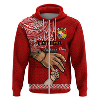 Custom Tonga Fathers Day Hoodie Red Tongan Ngatu I Love You Dad LT14 - Polynesian Pride