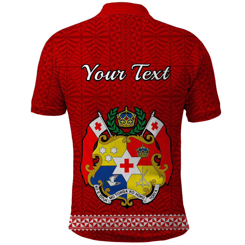 Custom Tonga Fathers Day Polo Shirt Red Tongan Ngatu I Love You Dad LT14 - Polynesian Pride