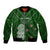 (Custom Text And Number) Aotearoa Rugby Bomber Jacket All Stars New Zealand Tiki Maori LT14 Unisex Green - Polynesian Pride