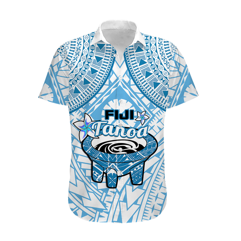Fiji Tanoa Hawaiian Shirt Kava Bowl Fijian Tapa Blue Pattern LT14 - Polynesian Pride