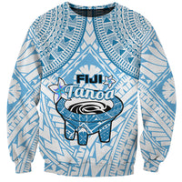 Fiji Tanoa Sweatshirt Kava Bowl Fijian Tapa Blue Pattern LT14 Unisex Blue - Polynesian Pride