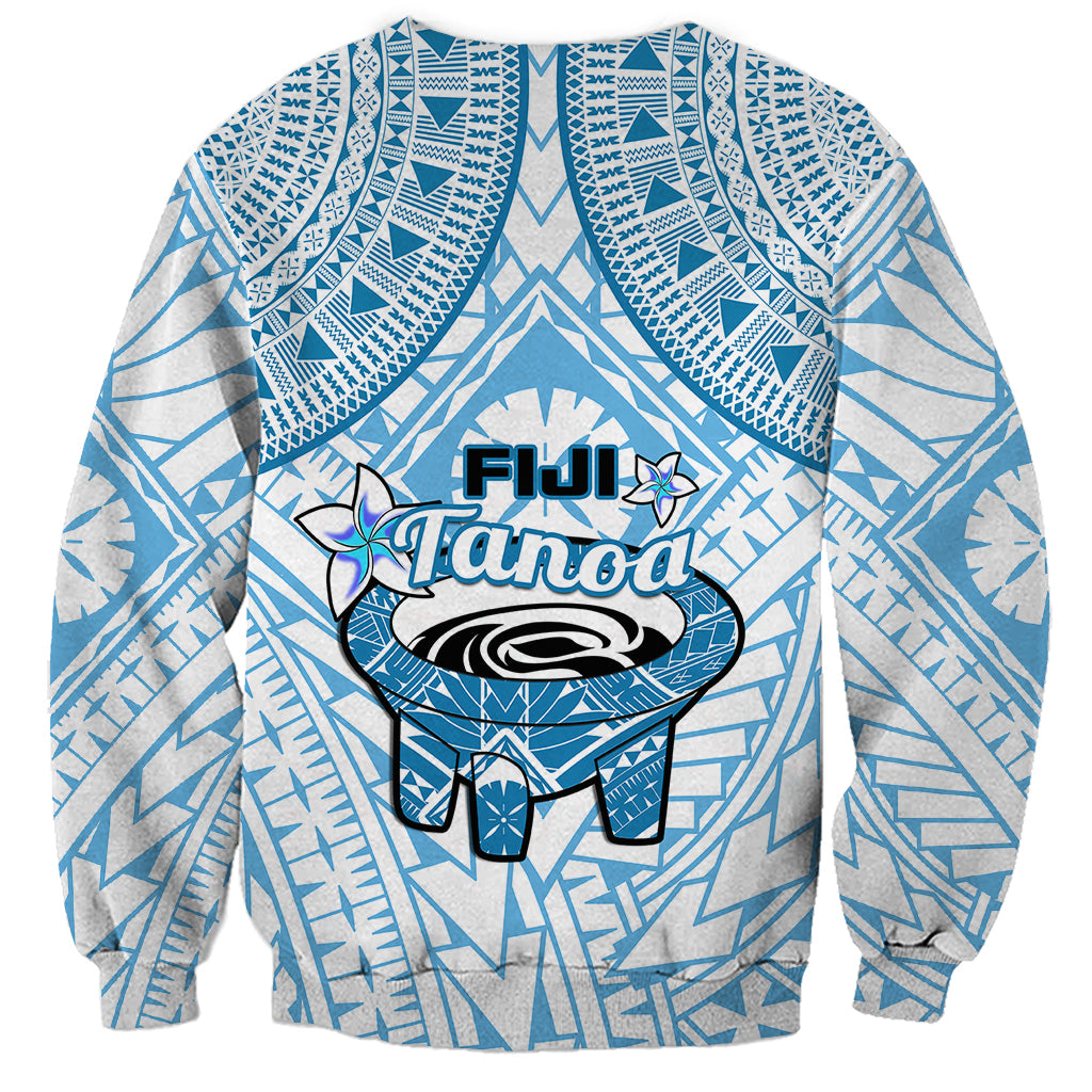 Fiji Tanoa Sweatshirt Kava Bowl Fijian Tapa Blue Pattern LT14 - Polynesian Pride
