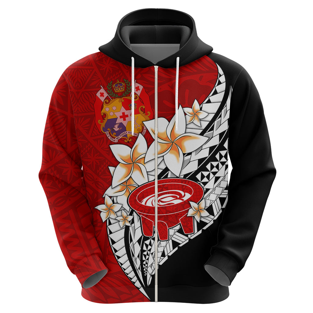 Custom Tonga Kava Bowl Hoodie Tongan Kupesi Ngatu Pattern Black LT14 - Polynesian Pride