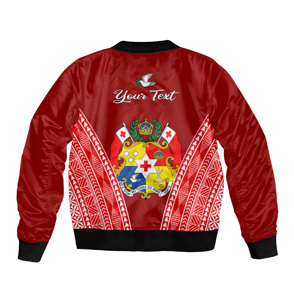 (Custom Personalised) Tonga Heilala Flowers Bomber Jacket Tongan Ngatu White Special Verison LT14 - Polynesian Pride
